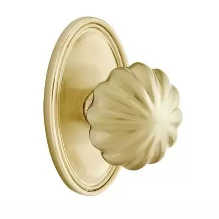 Emtek Melon Door Knob with Oval Rose by Emtek