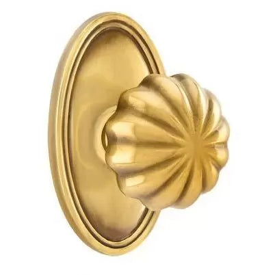 Emtek Melon Door Knob with Oval Rose by Emtek