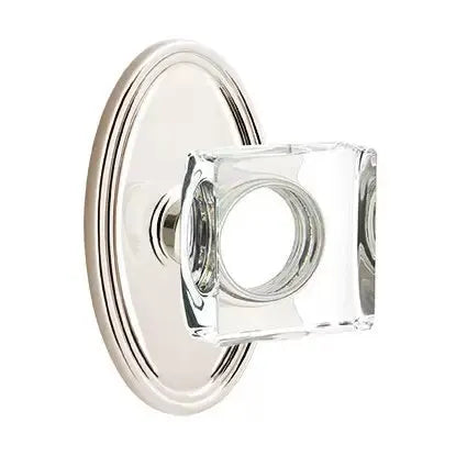Emtek Modern Square Glass Door Knob with Oval Rose by Emtek