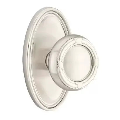 Emtek Ribbon and Reed Knob with Oval Rose by Emtek