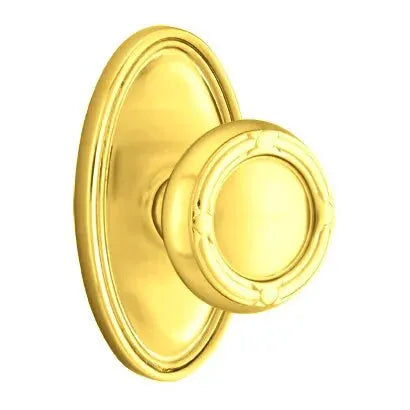 Emtek Ribbon and Reed Knob with Oval Rose by Emtek