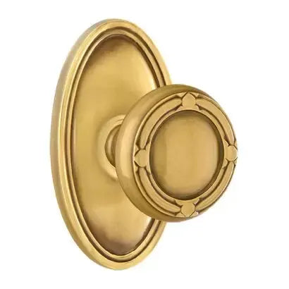 Emtek Ribbon and Reed Knob with Oval Rose by Emtek