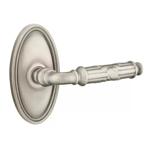 Emtek Ribbon and Reed Lever with Oval Rose by Emtek