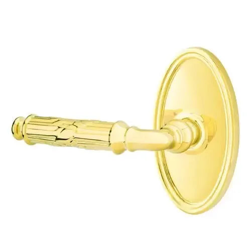Emtek Ribbon and Reed Lever with Oval Rose by Emtek
