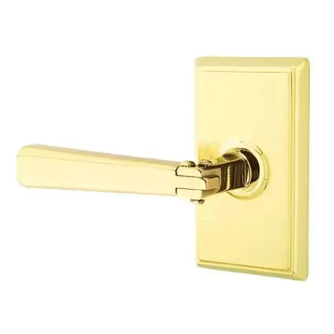 Emtek Arts and Crafts Door Lever with Rectangular Rose by Emtek