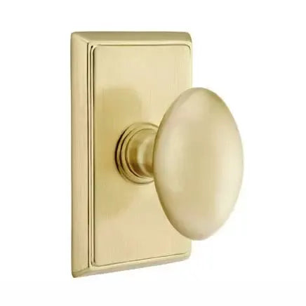 Emtek Egg Door Knob with Rectangular Rose by Emtek