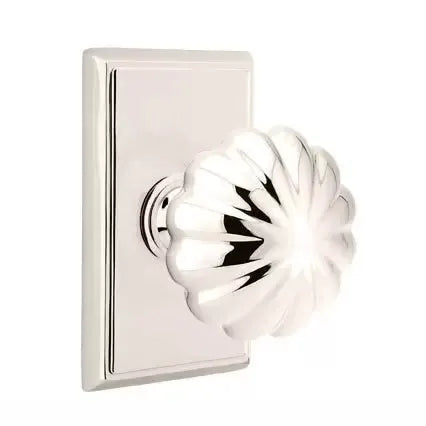 Emtek Melon Door Knob with Rectangular Rose by Emtek