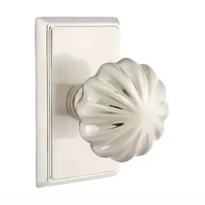 Emtek Melon Door Knob with Rectangular Rose by Emtek