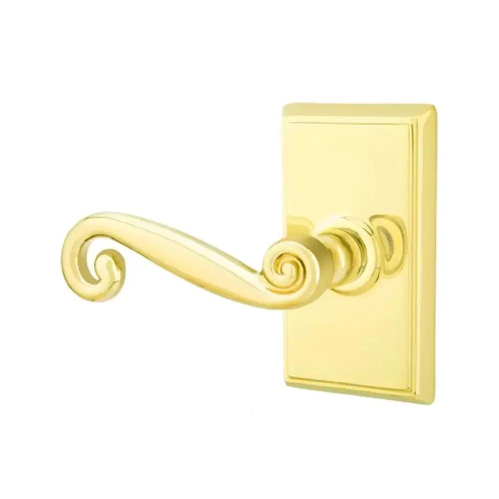 Emtek Rustic Door Lever with Rectangular Rose by Emtek