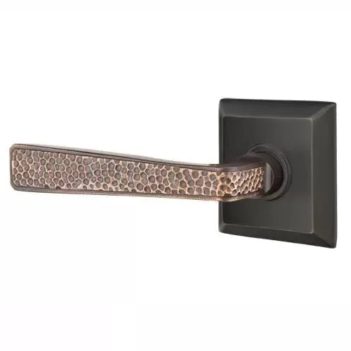 Emtek Hammered Door Lever with Quincy Rose by Emtek