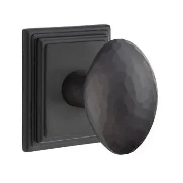 Emtek Modern Hammered Egg Door Knob with Wilshire Rose by Emtek