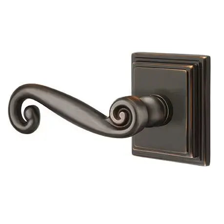 Emtek Rustic Door Lever with Wilshire Rose by Emtek