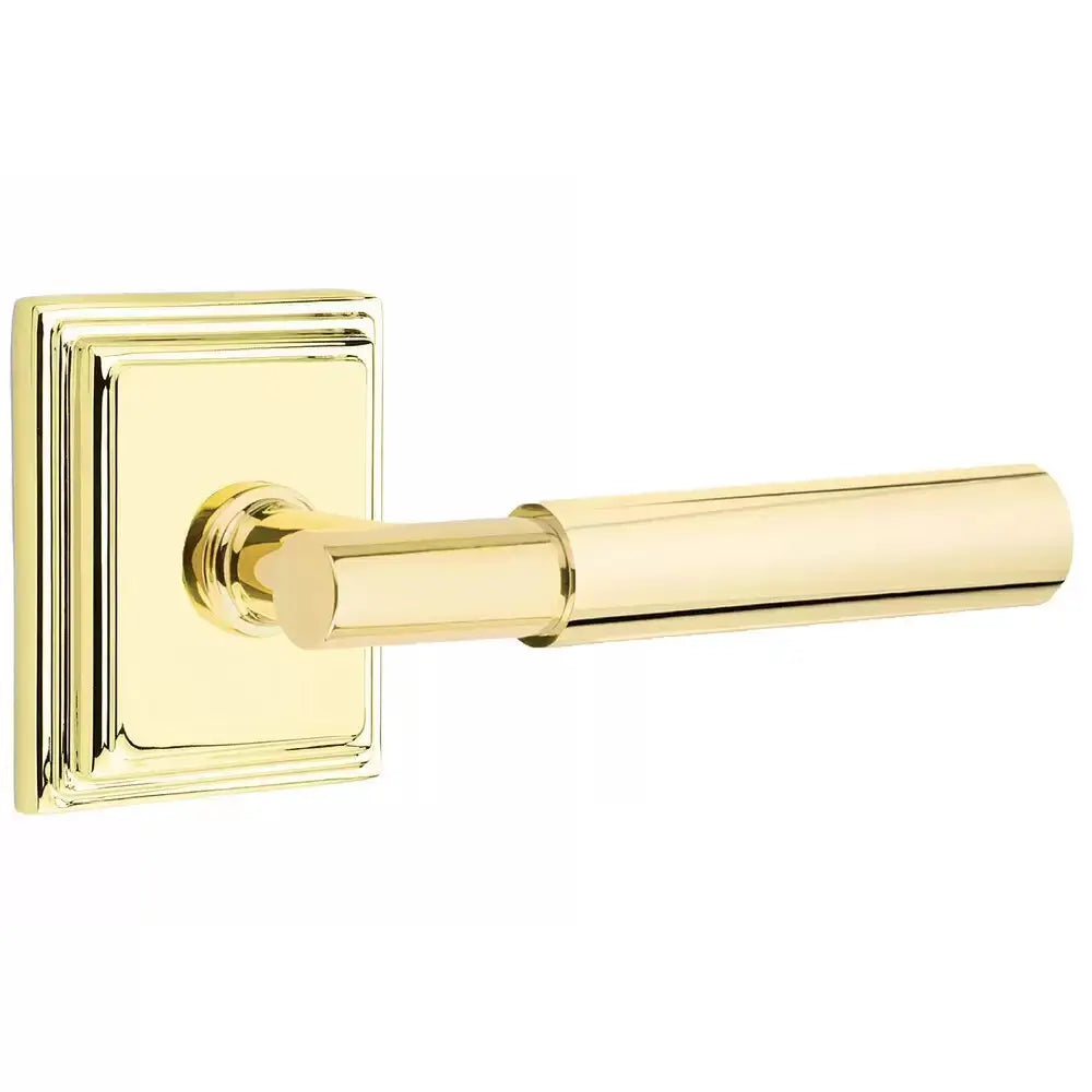 Emtek Smooth Lever with T-Bar Stem and Wilshire Rose by Emtek