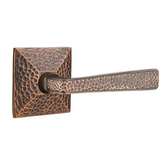Emtek Hammered Door Lever with Hammered Rose by Emtek