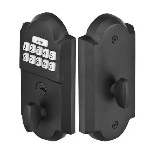 flat black bronze door deadbolt