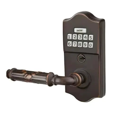 Emtek Ribbon and Reed Classic Lever with Electronic Keypad Lock by Emtek