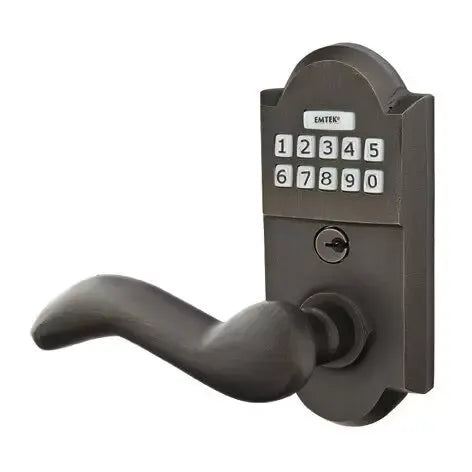 Emtek Cody Sandcast Bronze Lever with Electronic Keypad Lock by Emtek