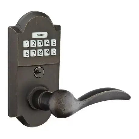 Emtek Durango Sandcast Bronze Lever with Electronic Keypad Lock by Emtek