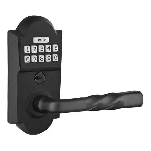 Emtek Montrose Sandcast Bronze Lever with Electronic Keypad Lock by Emtek