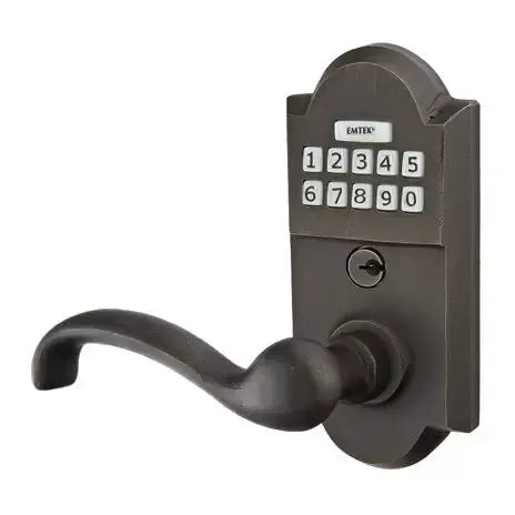 Emtek Teton Sandcast Bronze Lever with Electronic Keypad Lock by Emtek
