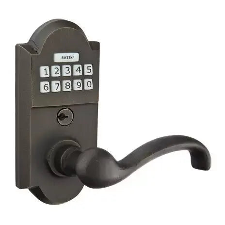 Emtek Teton Sandcast Bronze Lever with Electronic Keypad Lock by Emtek