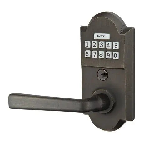 Emtek Cimarron Sandcast Bronze Lever Electronic Keypad Lock by Emtek
