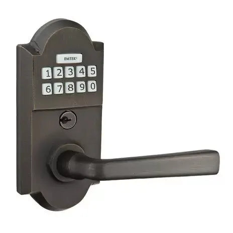 Emtek Cimarron Sandcast Bronze Lever Electronic Keypad Lock by Emtek