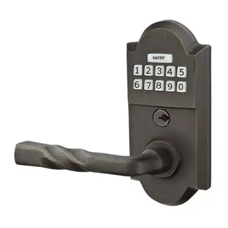 Emtek Montrose Sandcast Bronze Lever Electronic Keypad Lock by Emtek