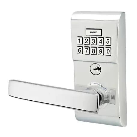 polished chrome door lever
