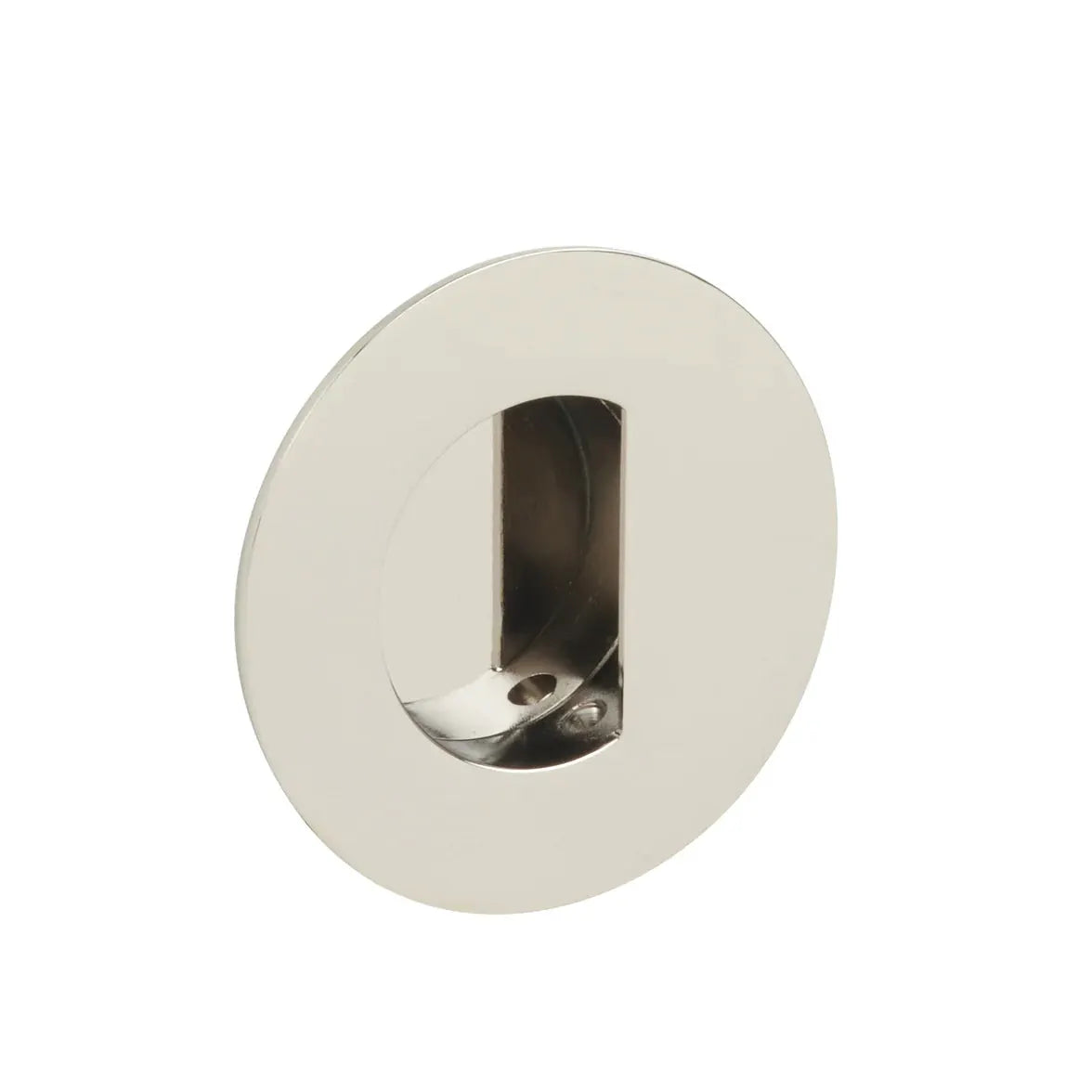 Emtek 3" Round Flush Pull with Half Moon Pocket by Emtek