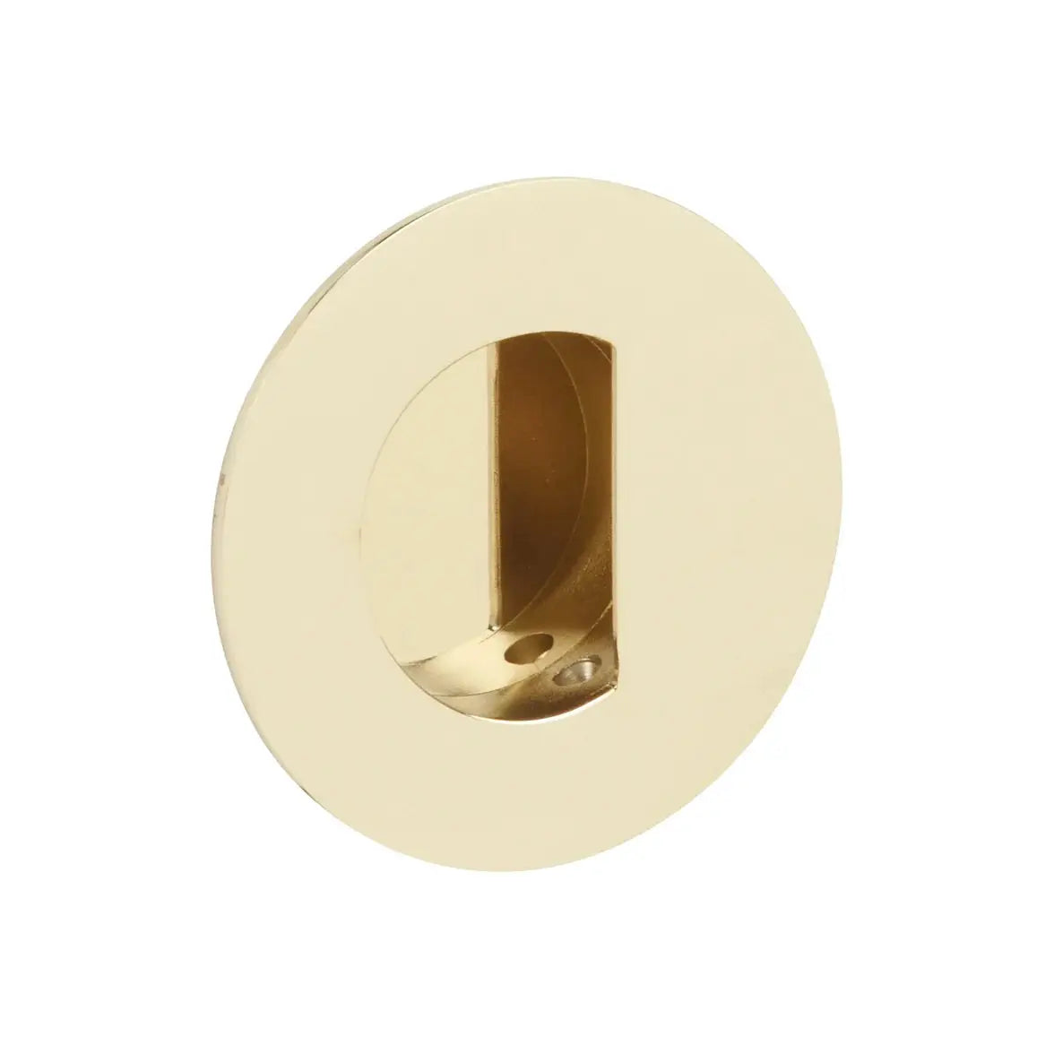 Emtek 3" Round Flush Pull with Half Moon Pocket by Emtek