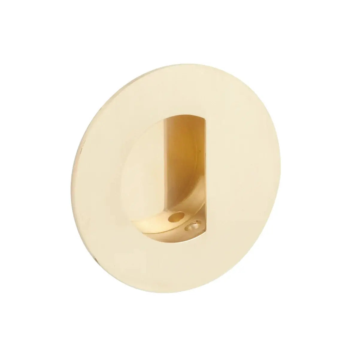 Emtek 3" Round Flush Pull with Half Moon Pocket by Emtek