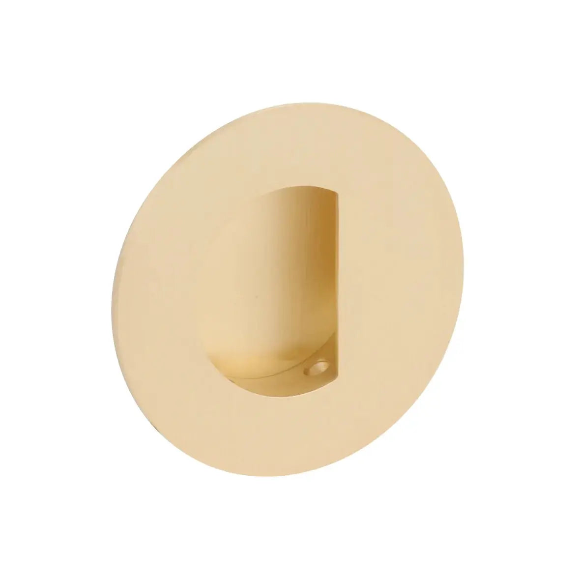 Emtek 3" Round Flush Pull with Half Moon Pocket by Emtek