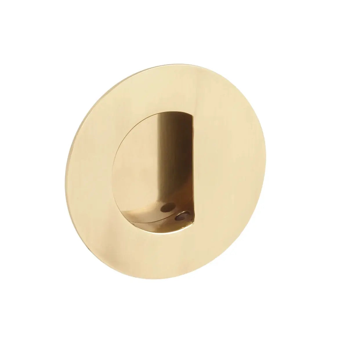 Emtek 3" Round Flush Pull with Half Moon Pocket by Emtek