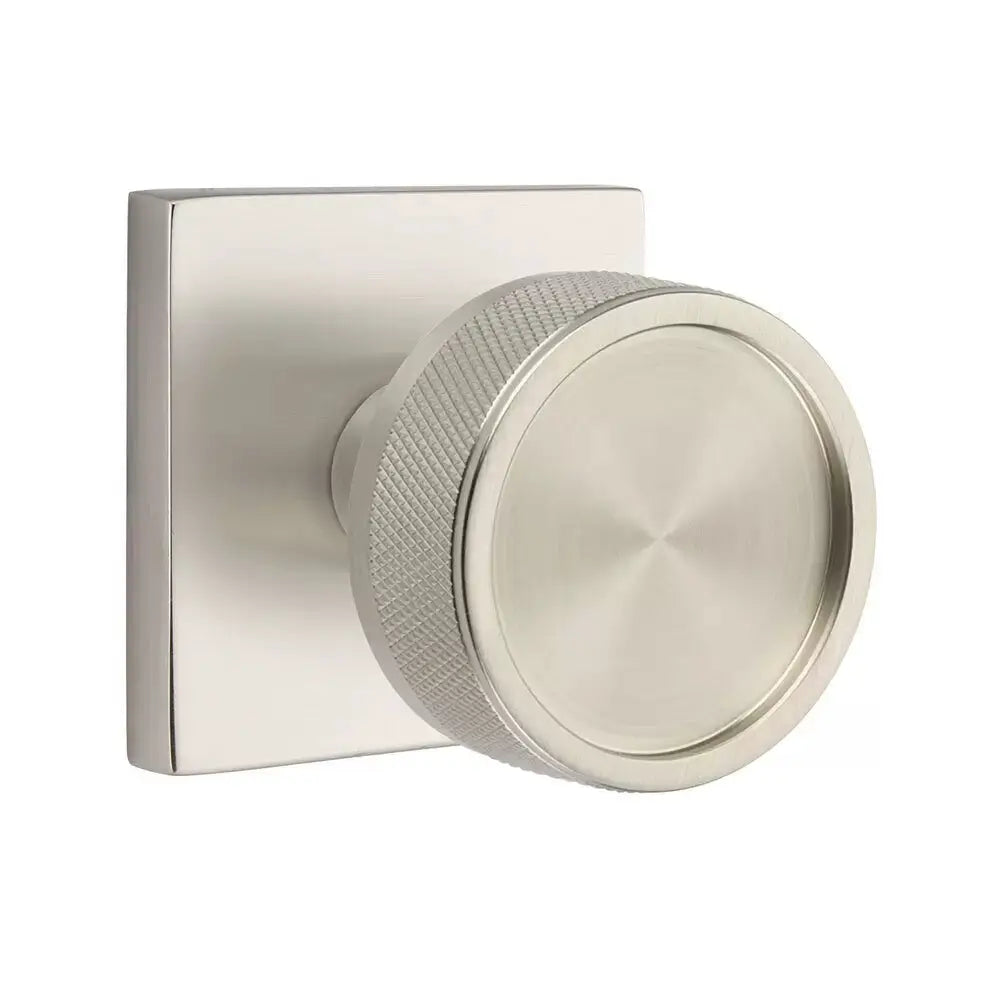 Emtek Knurled Knob with Square Rosette and Conical Stem by Emtek
