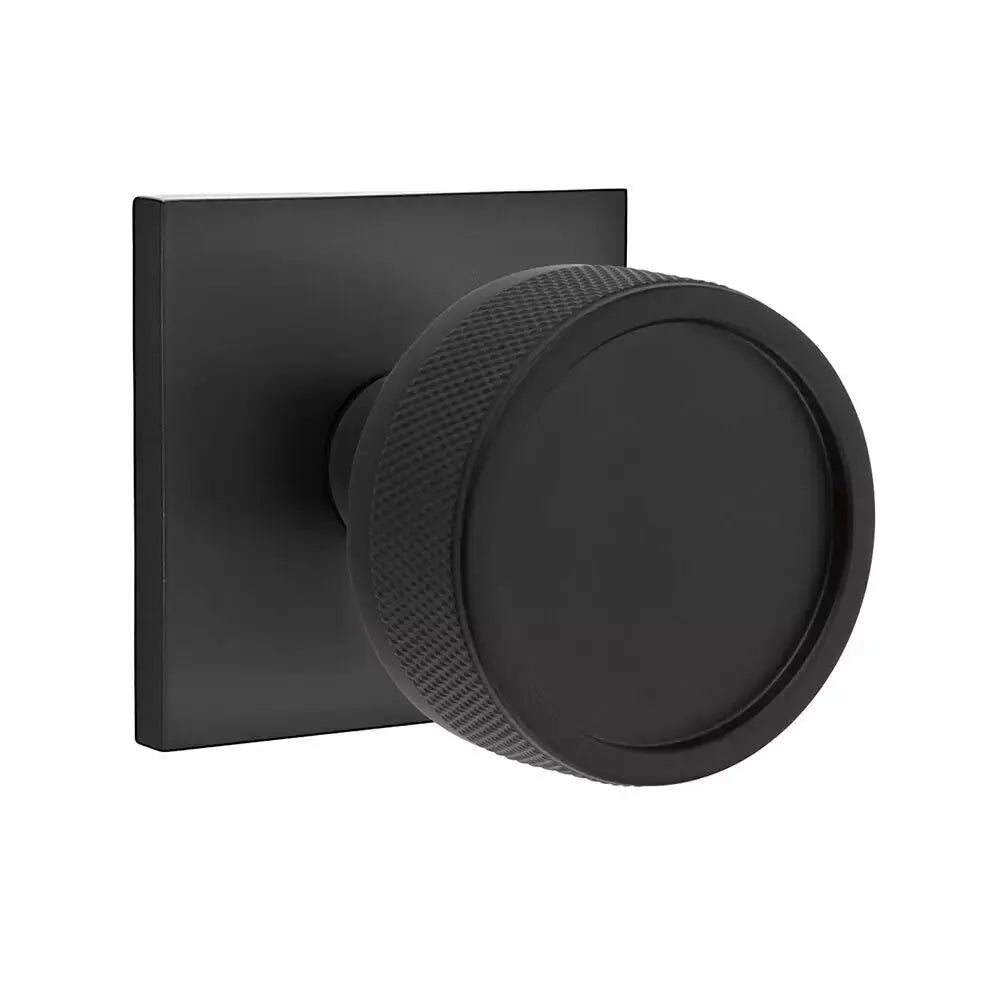 Emtek Knurled Knob with Square Rosette and Conical Stem by Emtek