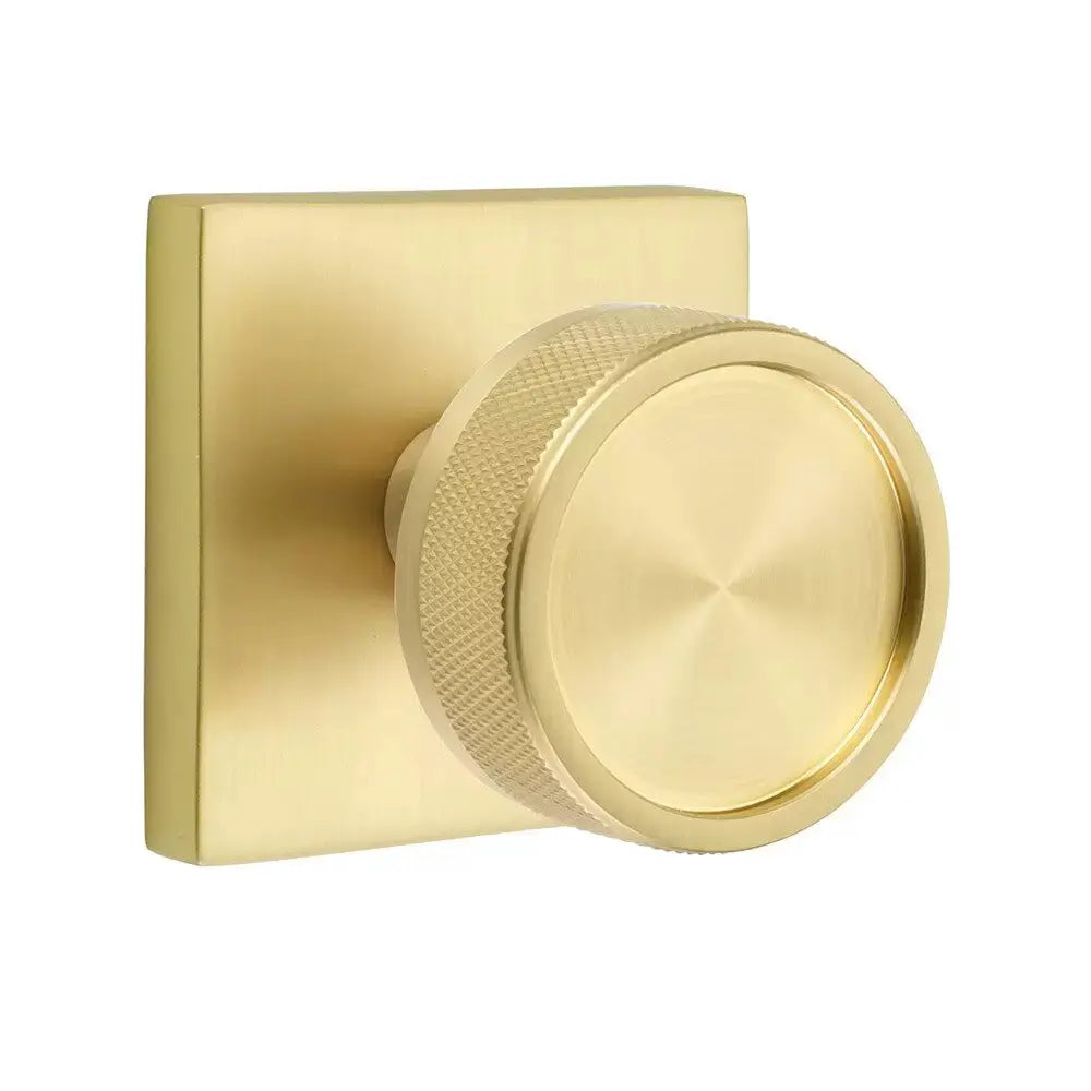Emtek Knurled Knob with Square Rosette and Conical Stem by Emtek