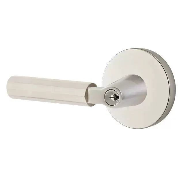 Emtek Faceted Lever with L-Square Stem and Disc Rose by Emtek