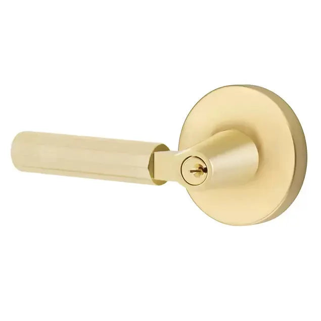 Emtek Faceted Lever with L-Square Stem and Disc Rose by Emtek