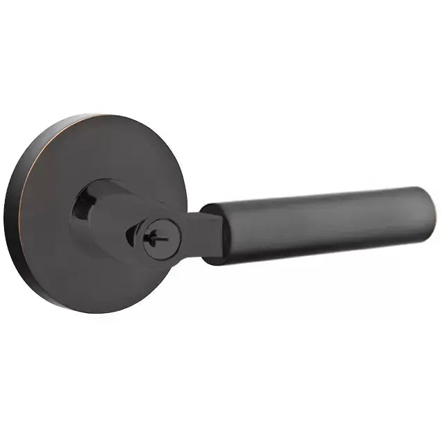 Emtek Smooth Lever with R-Bar Stem and Disk Rose by Emtek