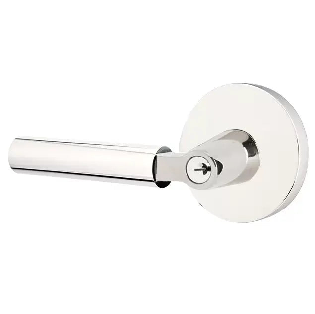 Emtek Smooth Lever with R-Bar Stem and Disk Rose by Emtek