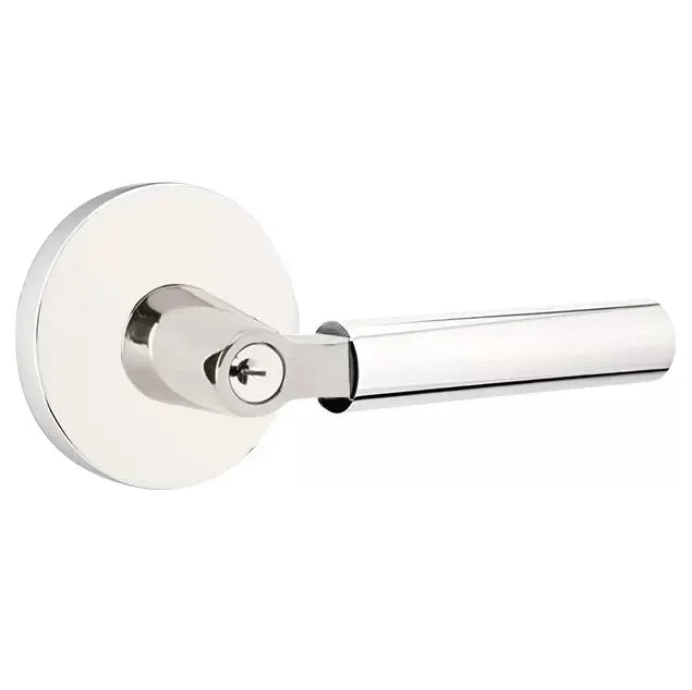 Emtek Smooth Lever with R-Bar Stem and Disk Rose by Emtek