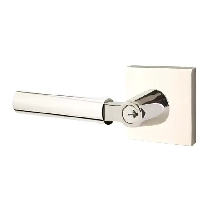 Emtek Smooth Lever with L-Square Stem and Square Rose by Emtek