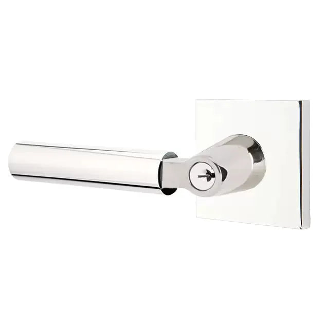 Emtek Smooth Lever with L-Square Stem and Square Rose by Emtek