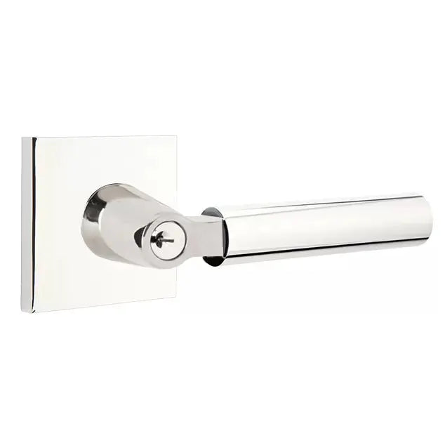 Emtek Smooth Lever with L-Square Stem and Square Rose by Emtek