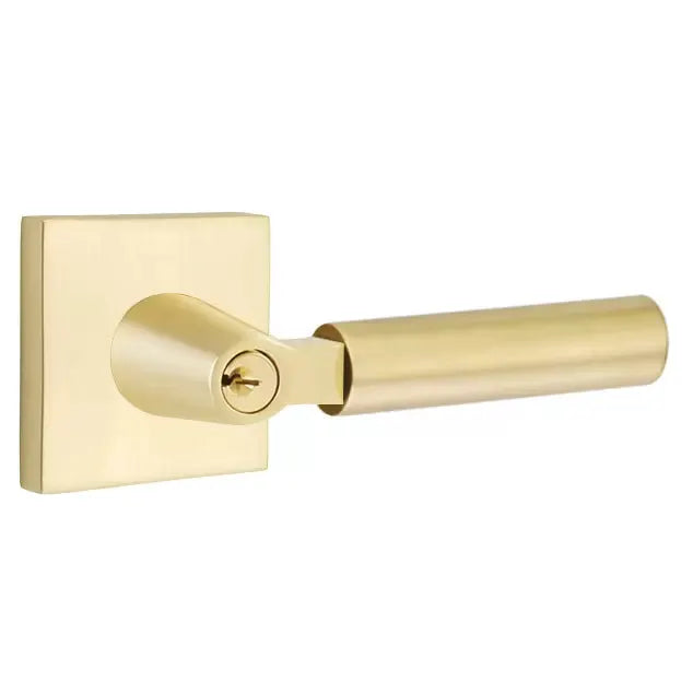 Emtek Smooth Lever with L-Square Stem and Square Rose by Emtek