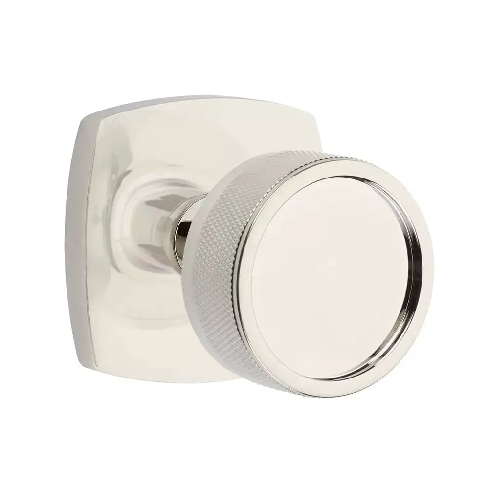 Emtek Knurled Knob with Urban Modern Rosette and Conical Stem by Emtek