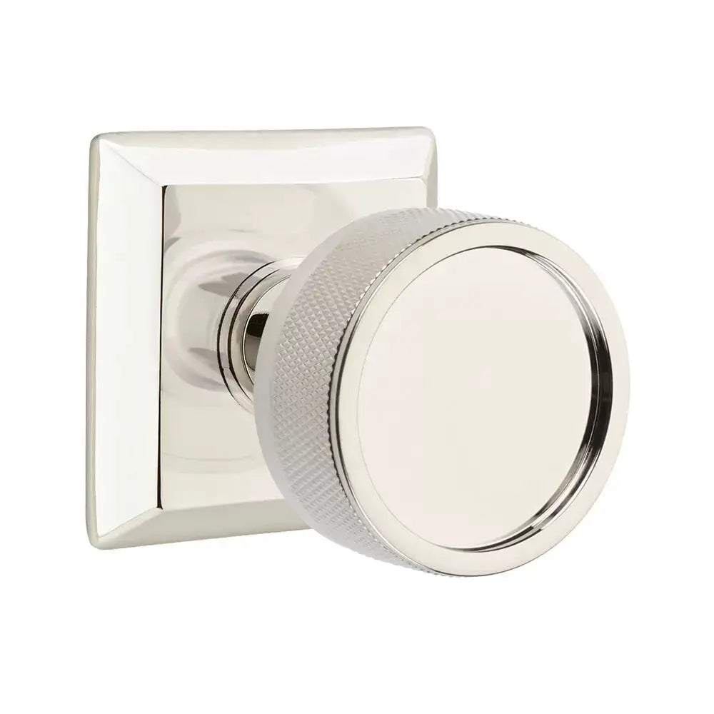 Emtek Knurled Knob with Quincy Rosette and Conical Stem by Emtek