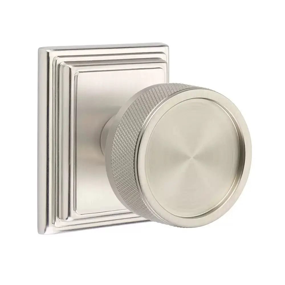 Emtek Knurled Knob with Wilshire Rosette and Conical Stem by Emtek