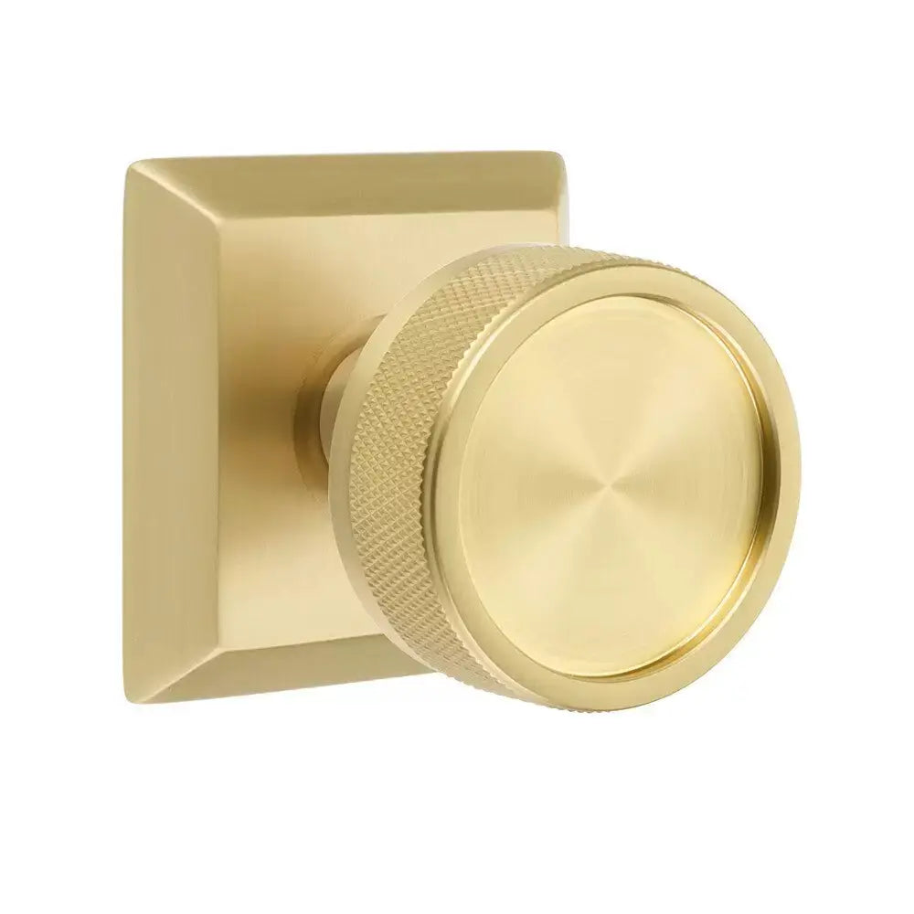 Emtek Knurled Knob with Quincy Rosette and Conical Stem by Emtek